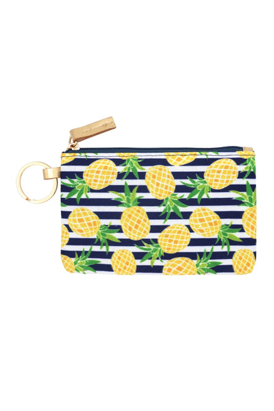 PINEAPPLE STRIPE ID WALLET & DETACHABLE LANYARD