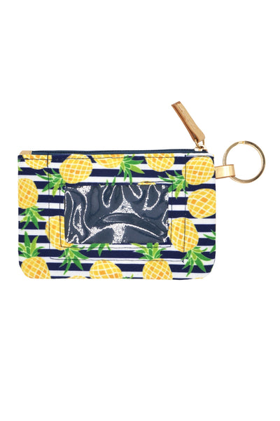 PINEAPPLE STRIPE ID WALLET & DETACHABLE LANYARD