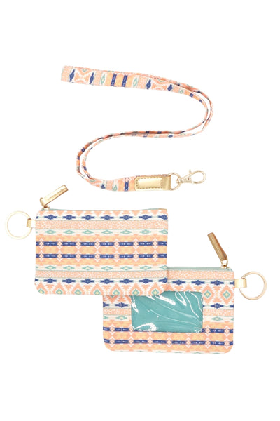 LEOPARD TRIBAL ID WALLET & DETACHABLE LANYARD