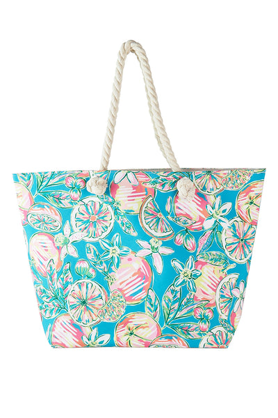 HAND DRAWN PRINT TOTE BEACH BAG