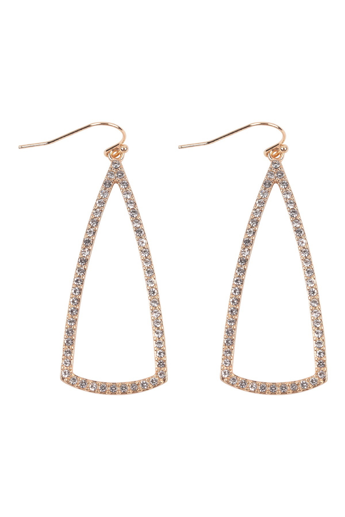 PAVE RHINESTONE TRIANGLE HOOK EARRINGS