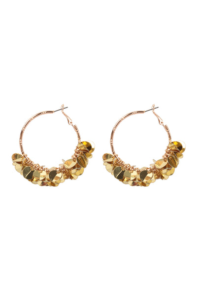 1.75" SEQUIN DANGLE HOOP EARRINGS