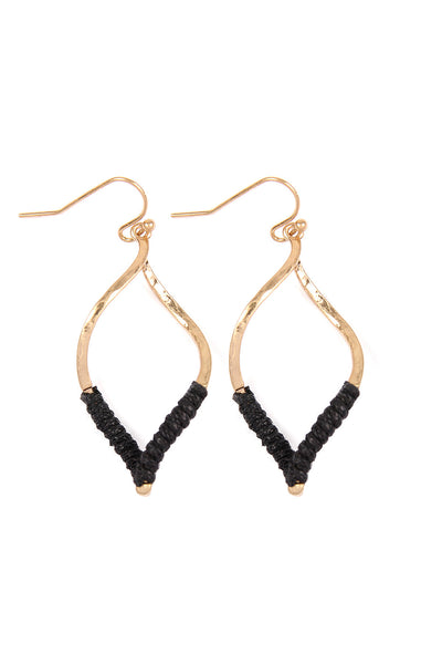 HALF THREAD WRAP MARQUISE EARRINGS