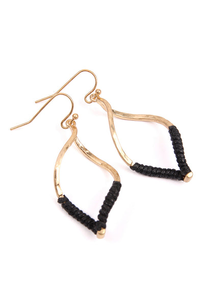 HALF THREAD WRAP MARQUISE EARRINGS