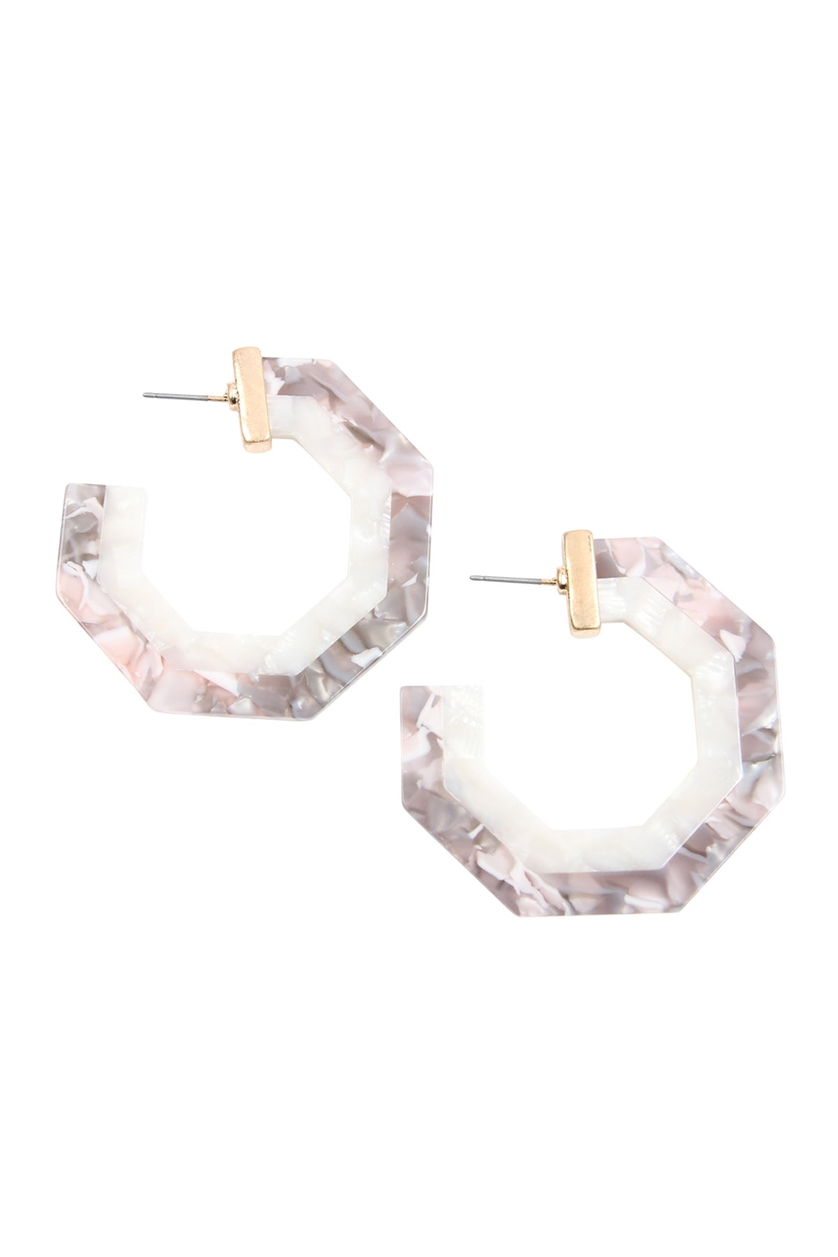 CAST POLYGON RESIN POST EARRINGS
