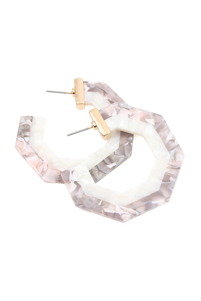 CAST POLYGON RESIN POST EARRINGS