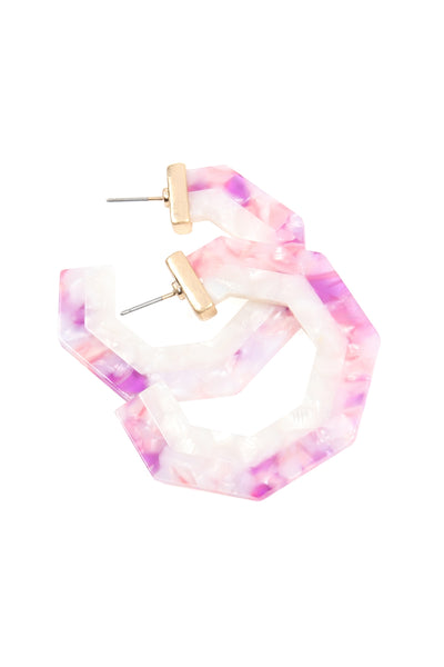 CAST POLYGON RESIN POST EARRINGS