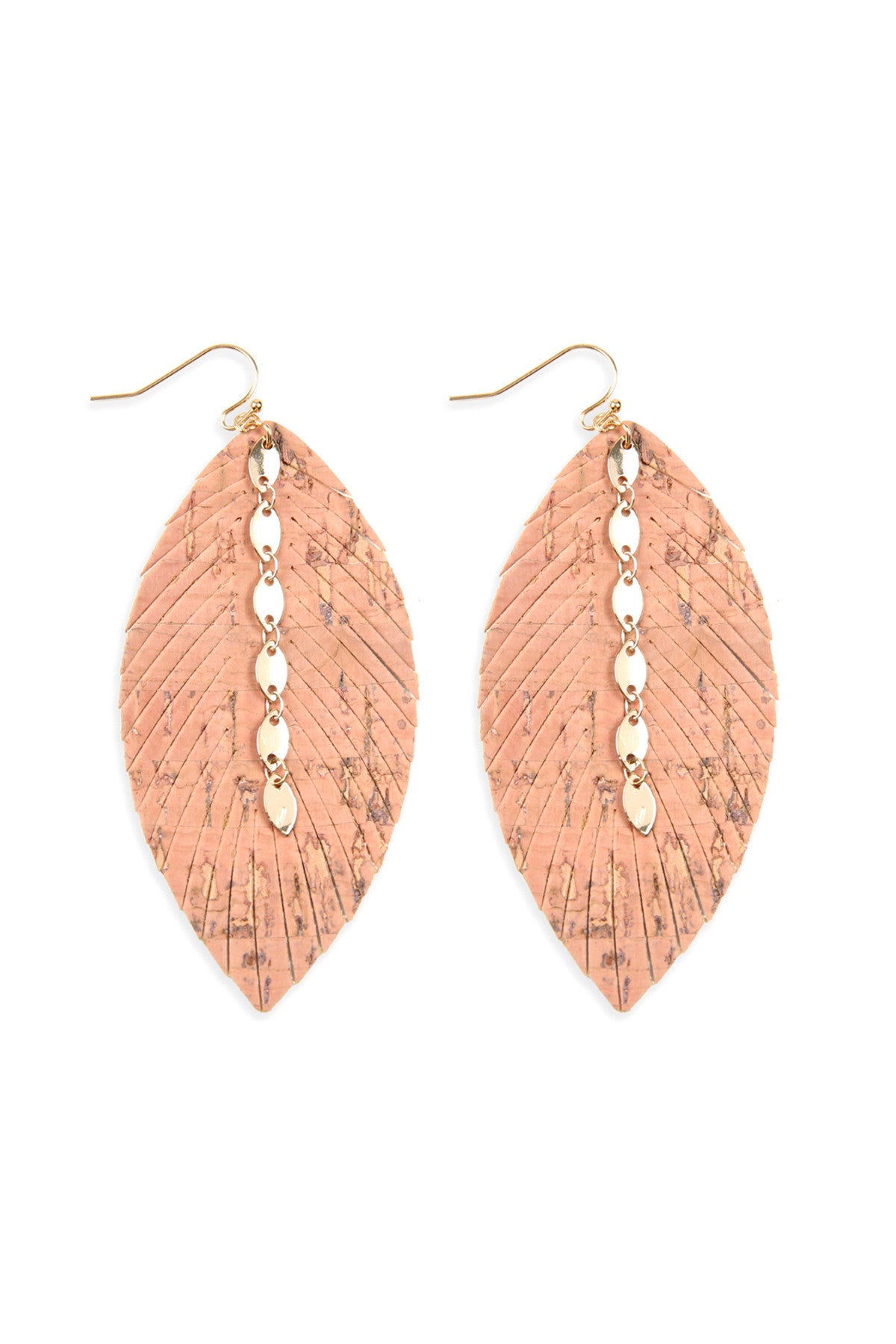 CORK FISH HOOK EARRINGS