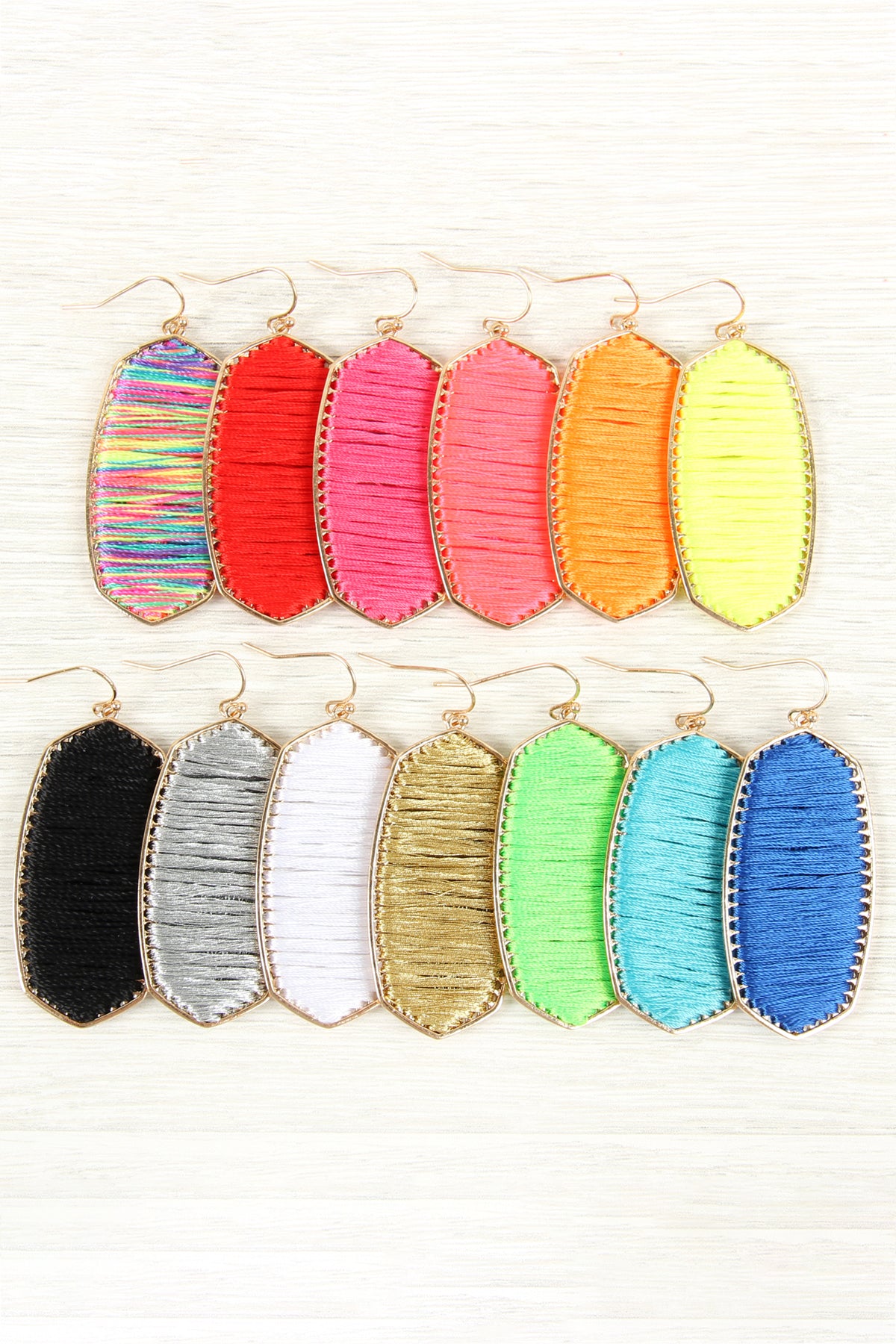 THREAD WRAPPED FISH HOOK EARRINGS