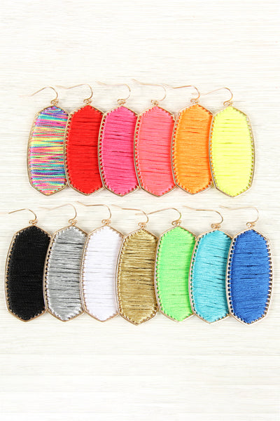 THREAD WRAPPED FISH HOOK EARRINGS