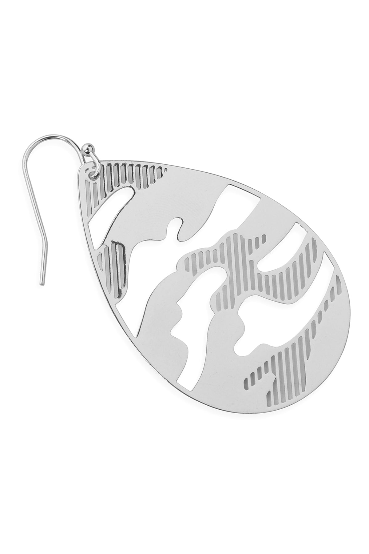 CAMOUFLAGE FILIGREE TEARDROP EARRINGS