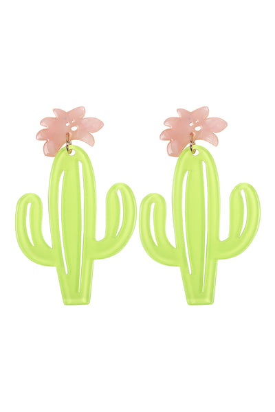 CACTUS ACETATE POST EARRINGS