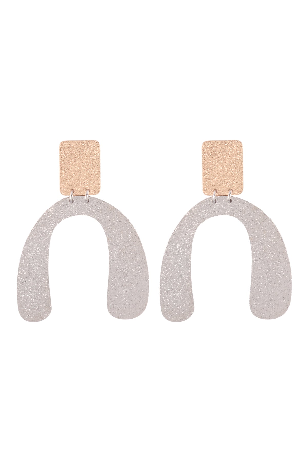 SAND TEXTURED " U" UPSIDE DOWN POST EARRINGS