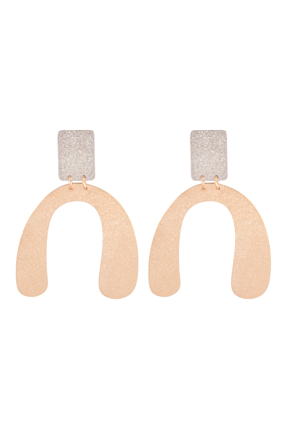SAND TEXTURED " U" UPSIDE DOWN POST EARRINGS