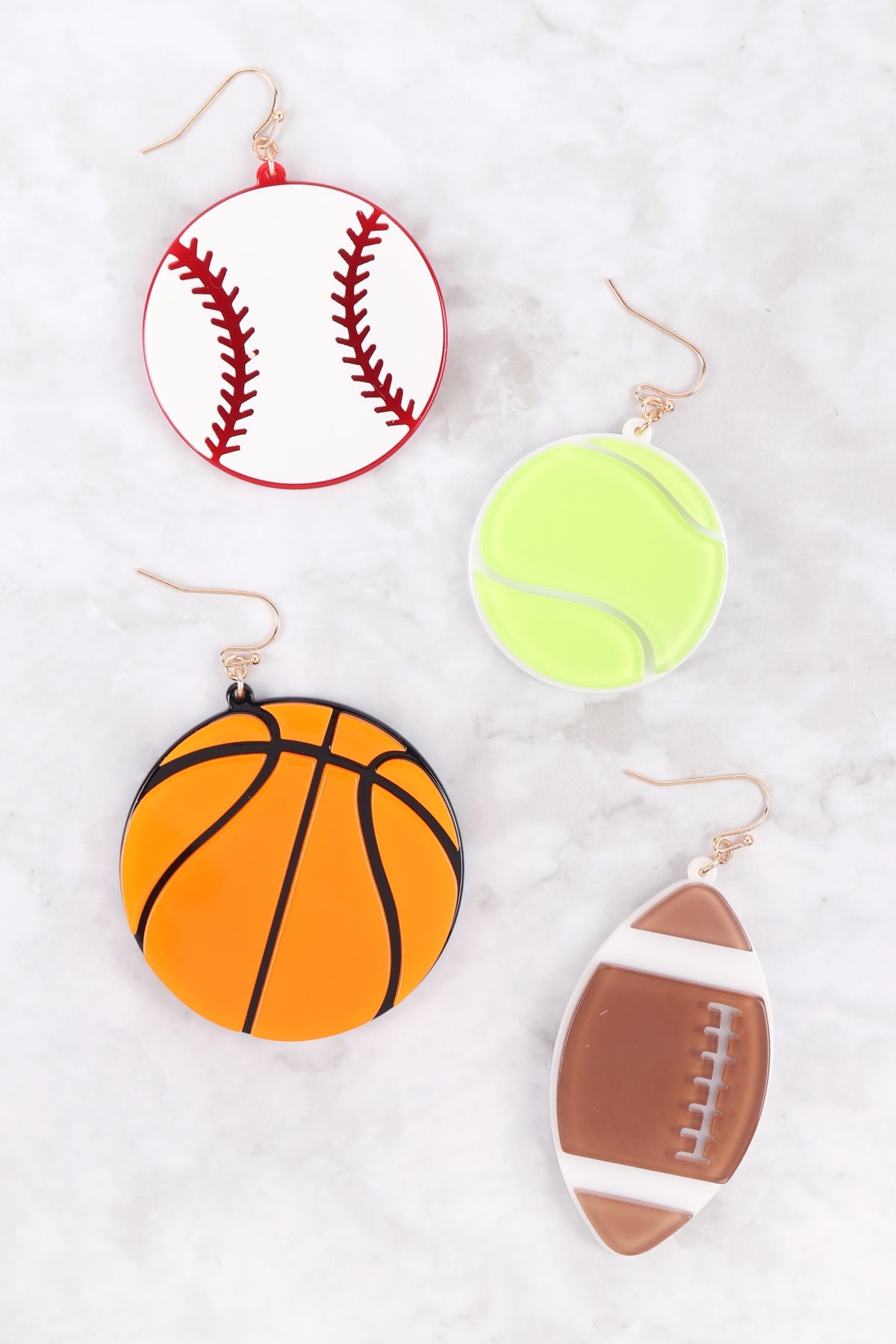 BASKETBALL ACETATE EARRINGS