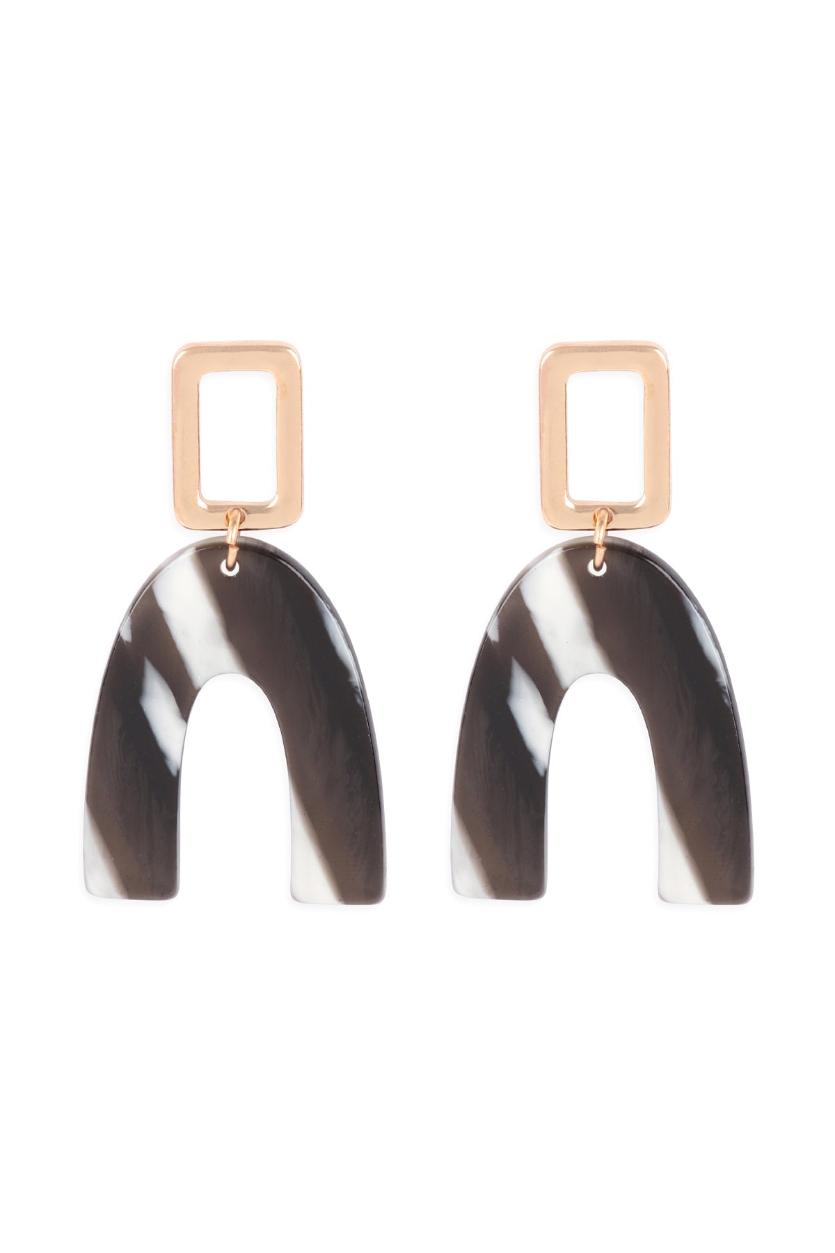 U UPSIDE DOWN ACETATE POST DROP EARRINGS