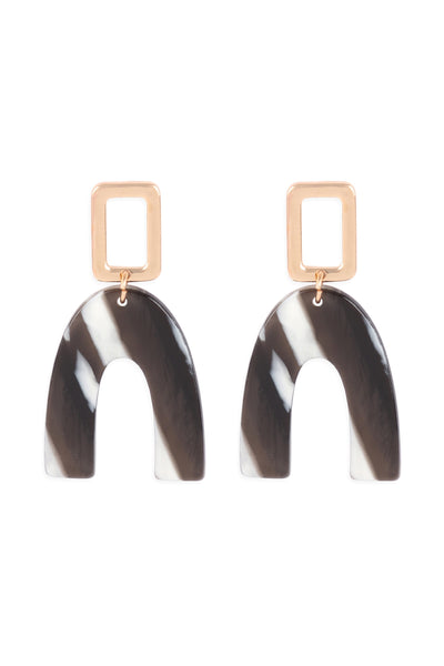 U UPSIDE DOWN ACETATE POST DROP EARRINGS