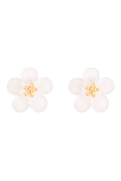 RESIN FLOWER STUD EARRINGS