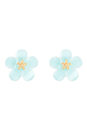 RESIN FLOWER STUD EARRINGS
