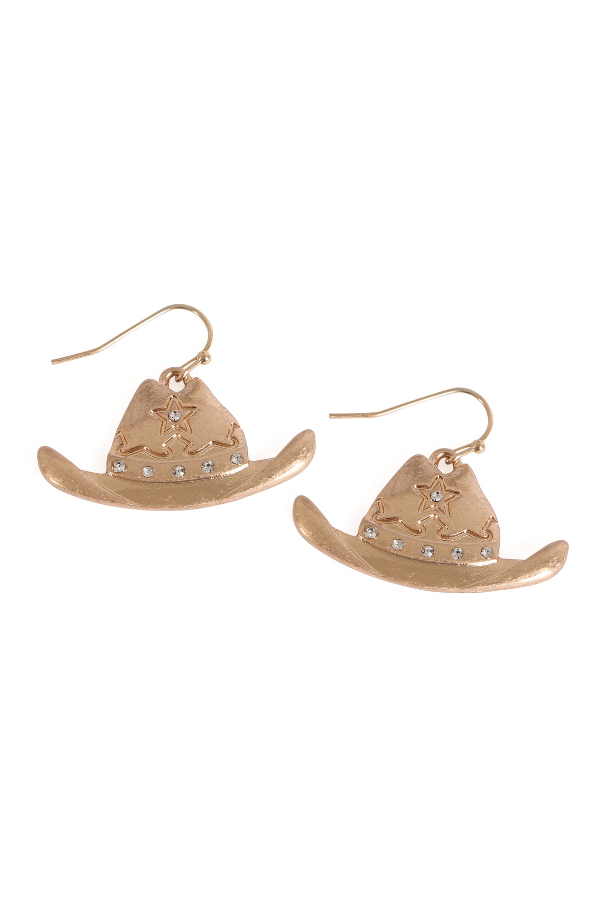 RODEO HAT WITH RHINESTONE HOOK EARRINGS