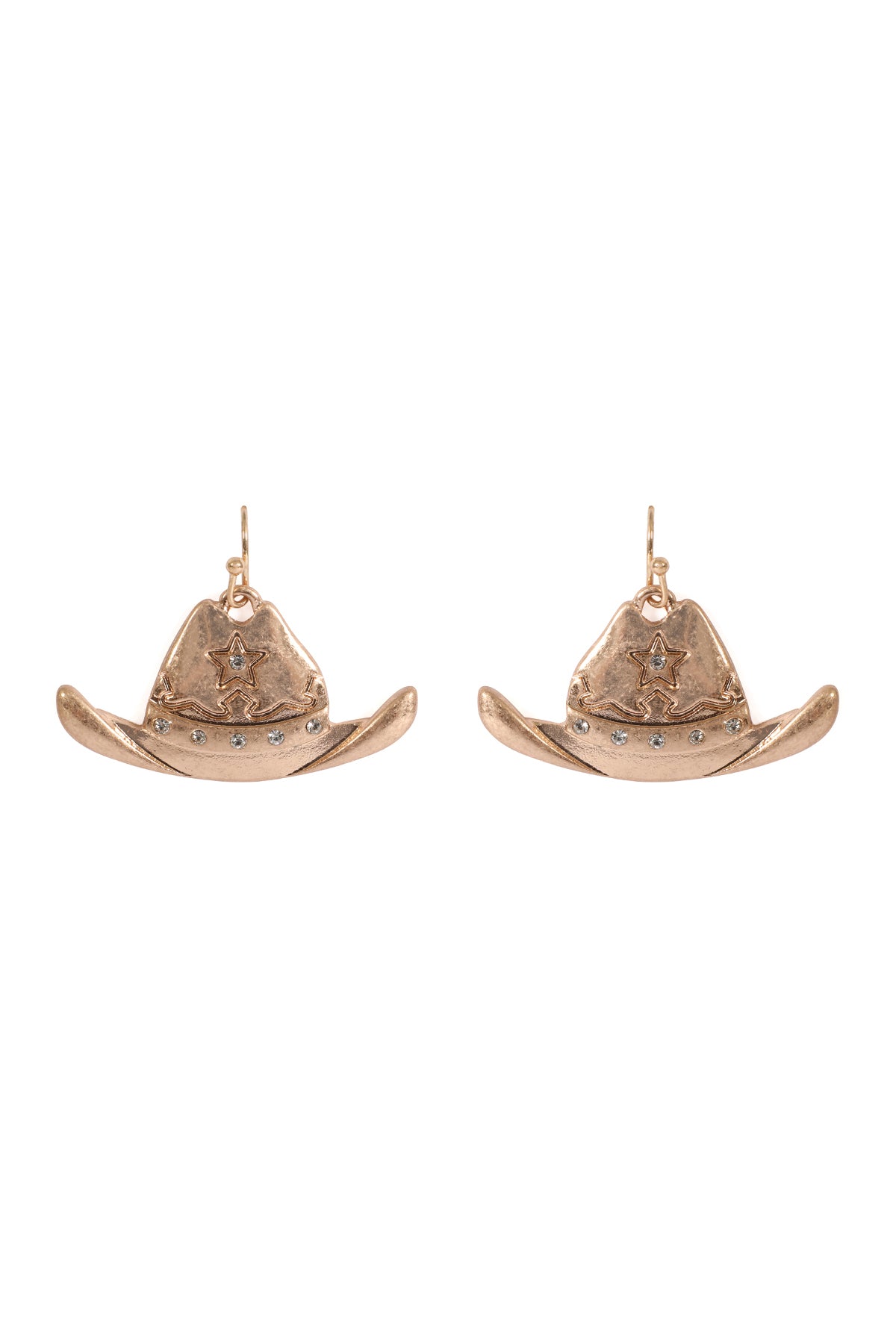 RODEO HAT WITH RHINESTONE HOOK EARRINGS