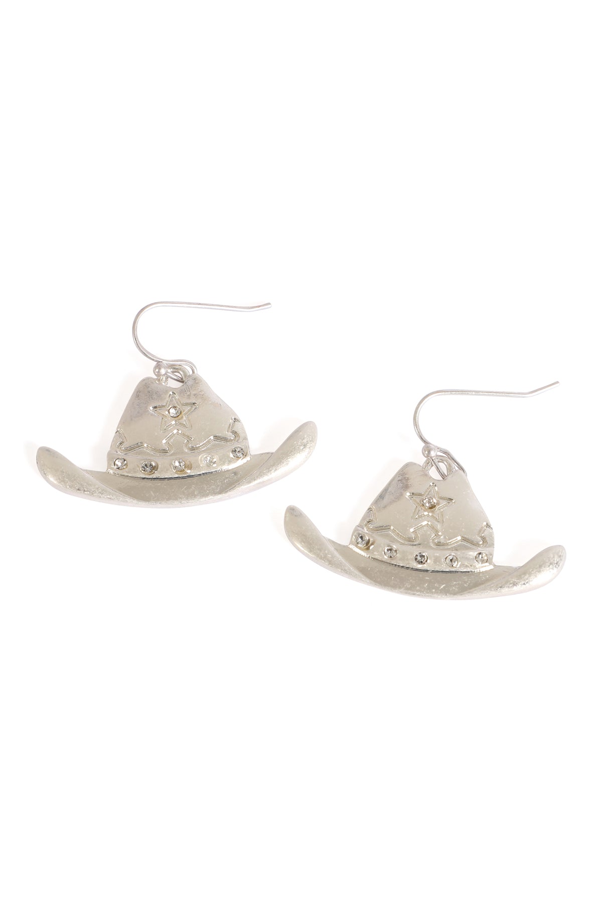 RODEO HAT WITH RHINESTONE HOOK EARRINGS