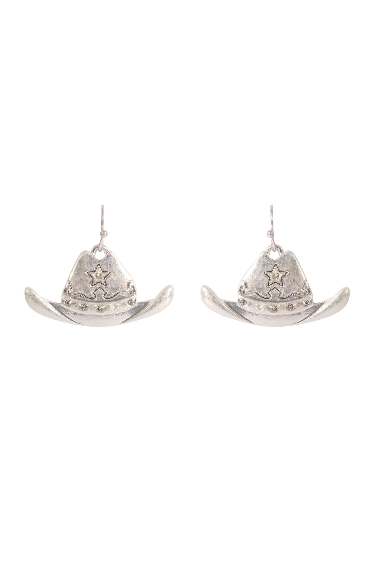 RODEO HAT WITH RHINESTONE HOOK EARRINGS