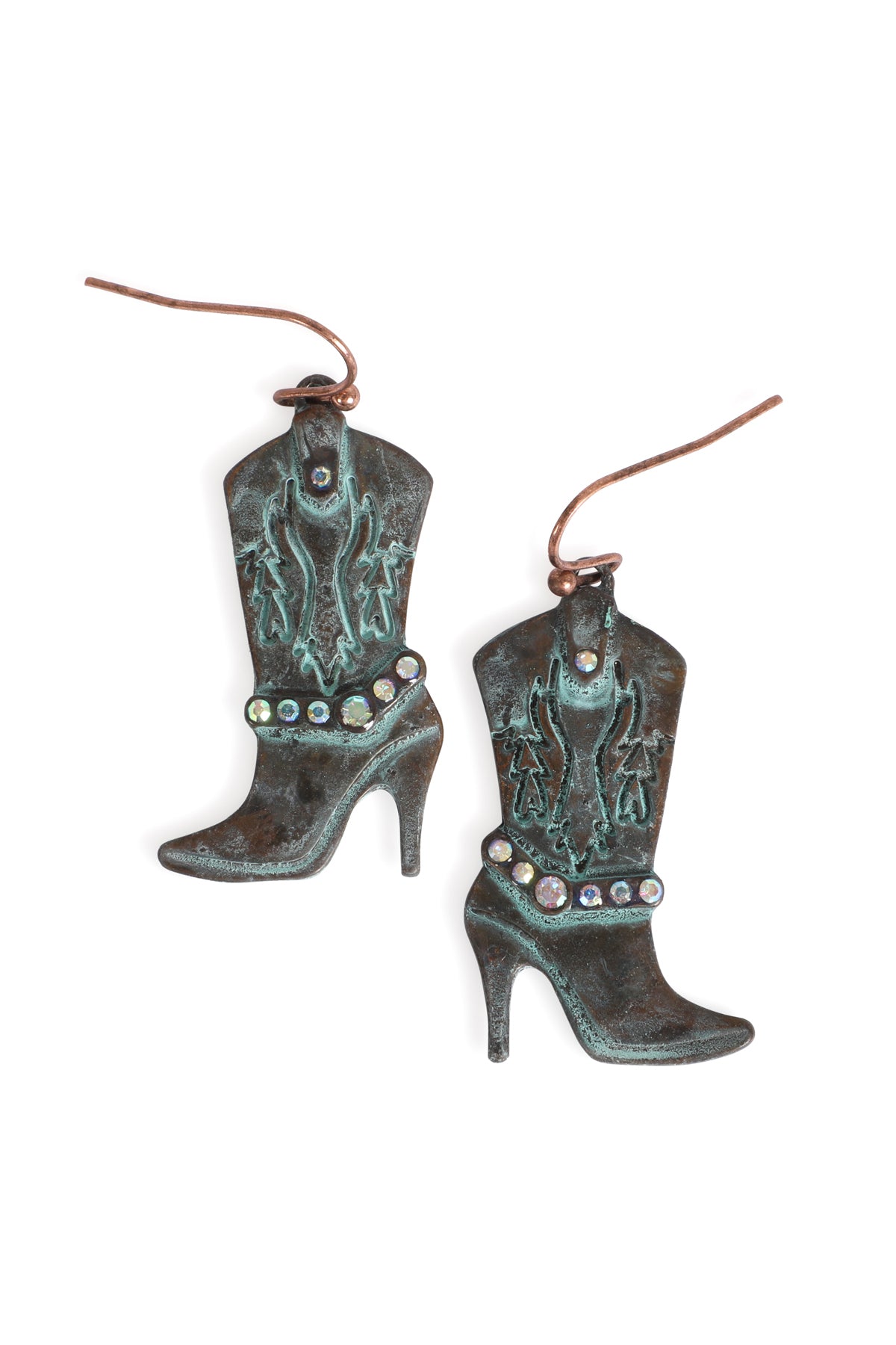 RODEO BOOTS PAVE HOOK EARRINGS