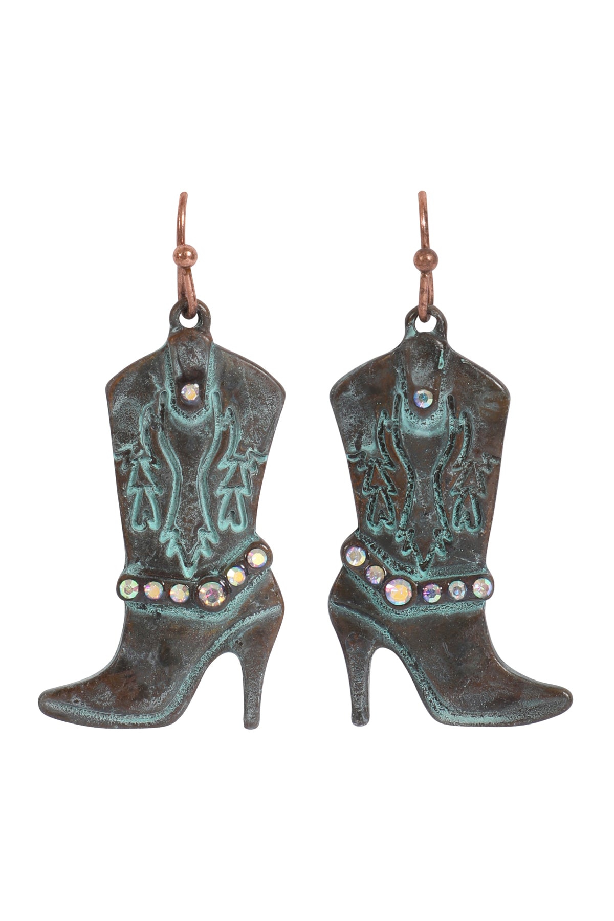 RODEO BOOTS PAVE HOOK EARRINGS