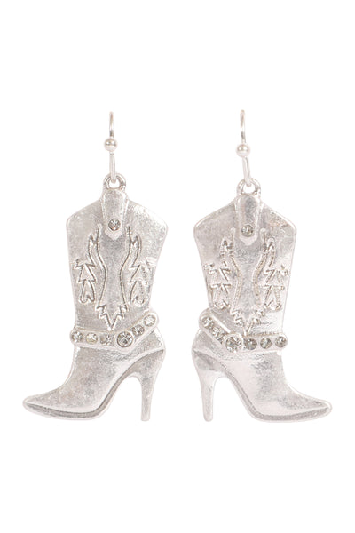 RODEO BOOTS PAVE HOOK EARRINGS