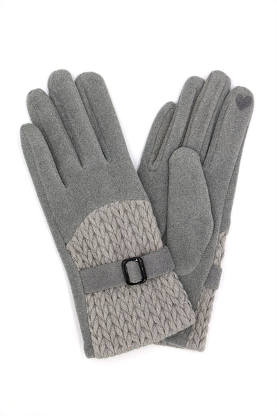 CABLE AND BAND DETAILED SMART TOUCH GLOVES