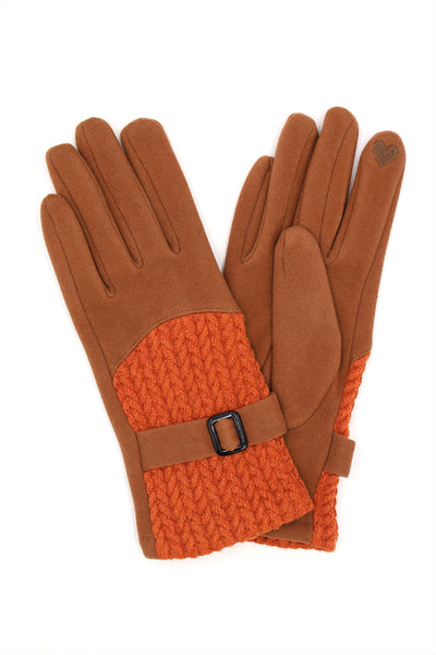 CABLE AND BAND DETAILED SMART TOUCH GLOVES