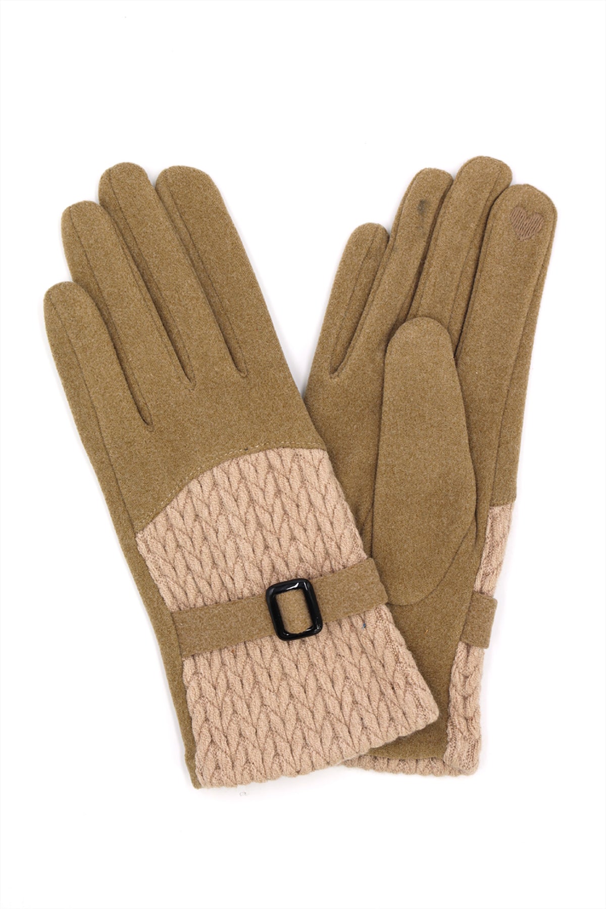 CABLE AND BAND DETAILED SMART TOUCH GLOVES