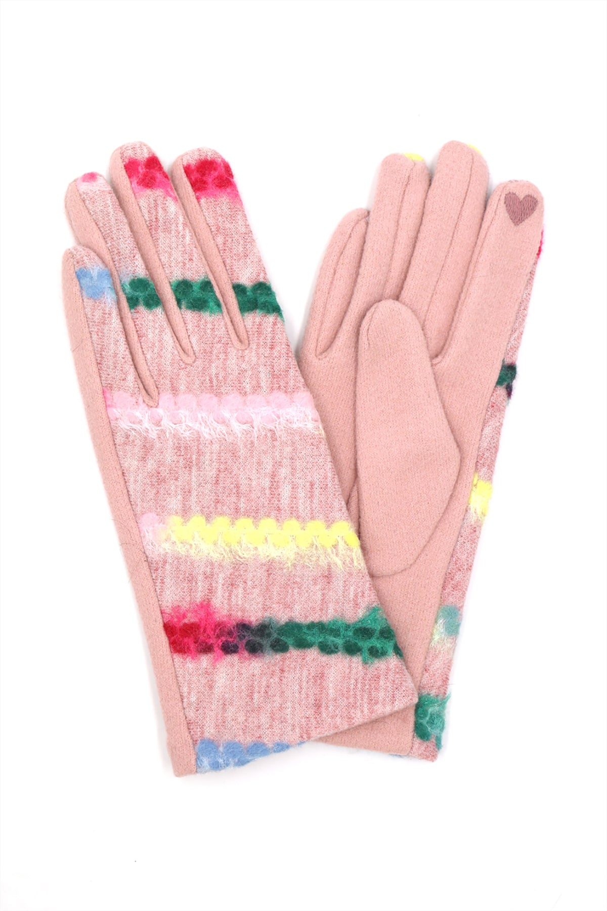 MULTI COLOR YARN PATTERN SMART TOUCH GLOVES