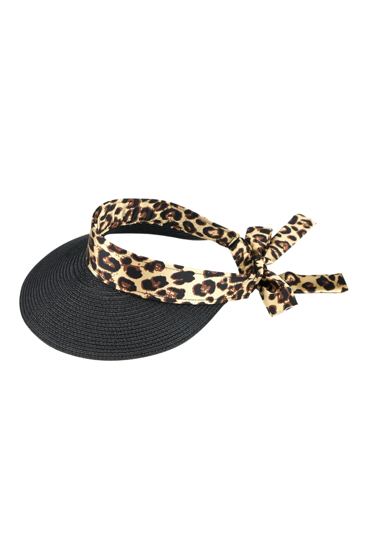 LEOPARD BOW STRAL VISOR CAP TAUPE/6PCS