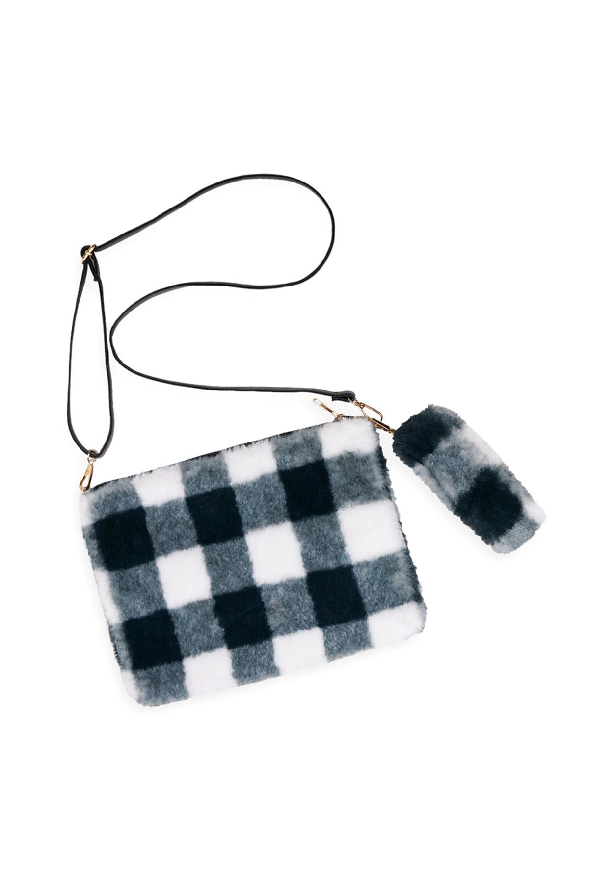 BUFFALO PLAID WRISTLET CLUTCH CROSSBODY BAG (NOW $5.00 ONLY!)