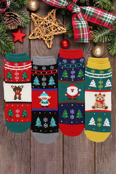 CHRISTMAS SOCKS SET 12PAIRS ( 4 DESIGN 3 PAIRS EACH )