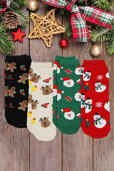 CHRISTMAS SOCKS SET 12PAIRS ( 4 DESIGN 3 PAIRS EACH )