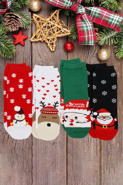 CHRISTMAS SOCKS SET 12PAIRS ( 4 DESIGN 3 PAIRS EACH )