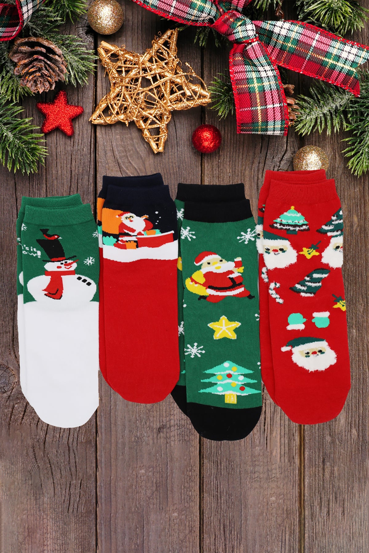 CHRISTMAS SOCKS SET 12PAIRS ( 4 DESIGN 3 PAIRS EACH )