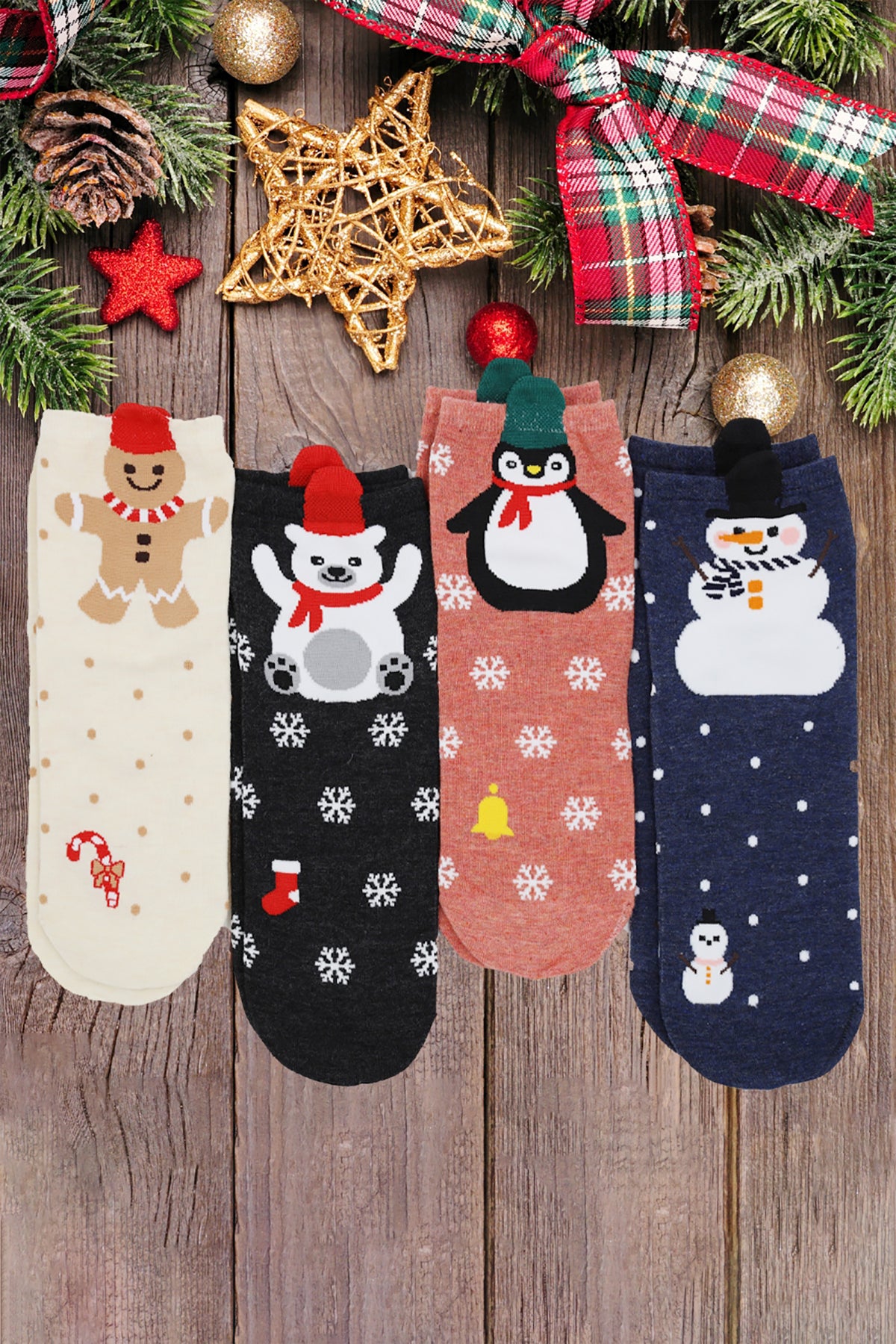 CHRISTMAS SOCKS SET 12PAIRS ( 4 DESIGN 3 PAIRS EACH )