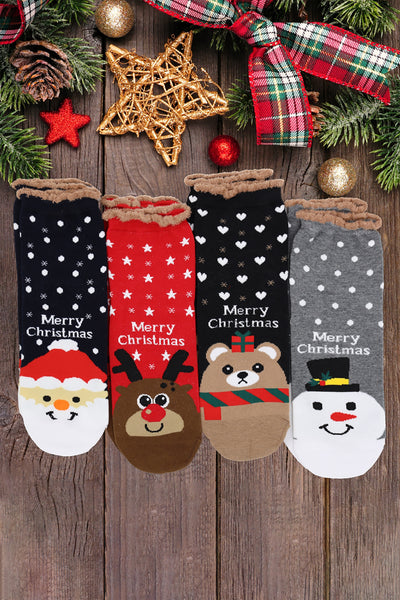 CHRISTMAS SOCKS SET 12PAIRS ( 4 DESIGN 3 PAIRS EACH )