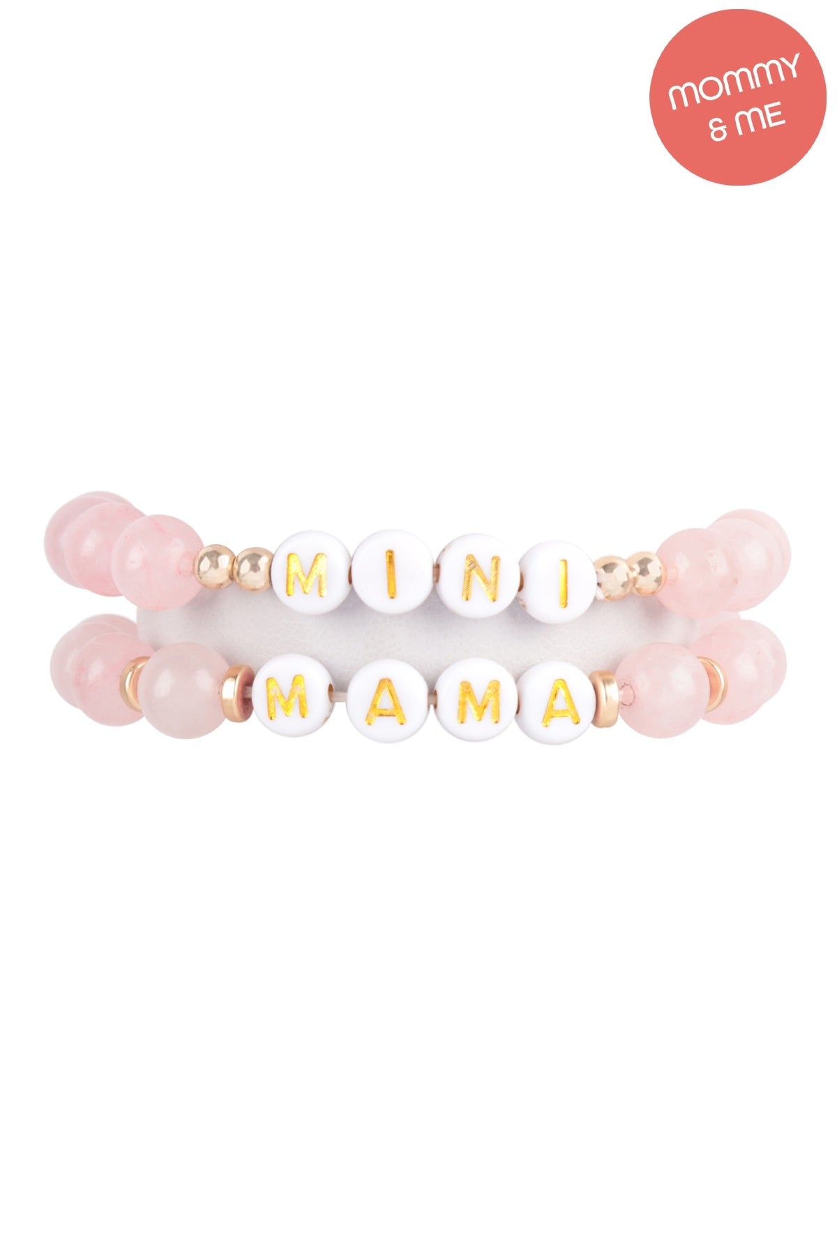 MAMA & "ME" GLASS BEADS STRETCH BRACELET