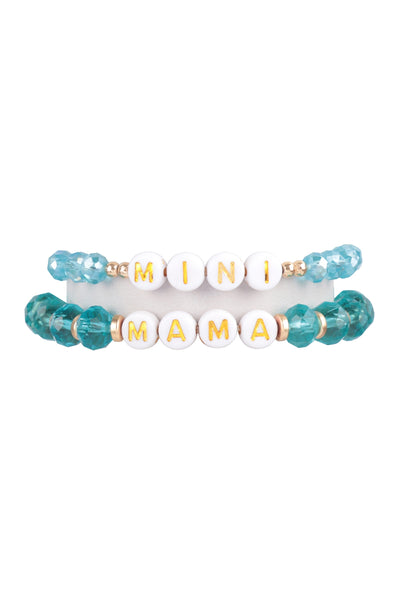MAMA & "ME" GLASS BEADS STRETCHABLE  BRACELET