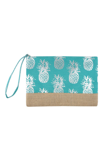 FOIL PINEAPPLE BEACH POUCH/6PCS