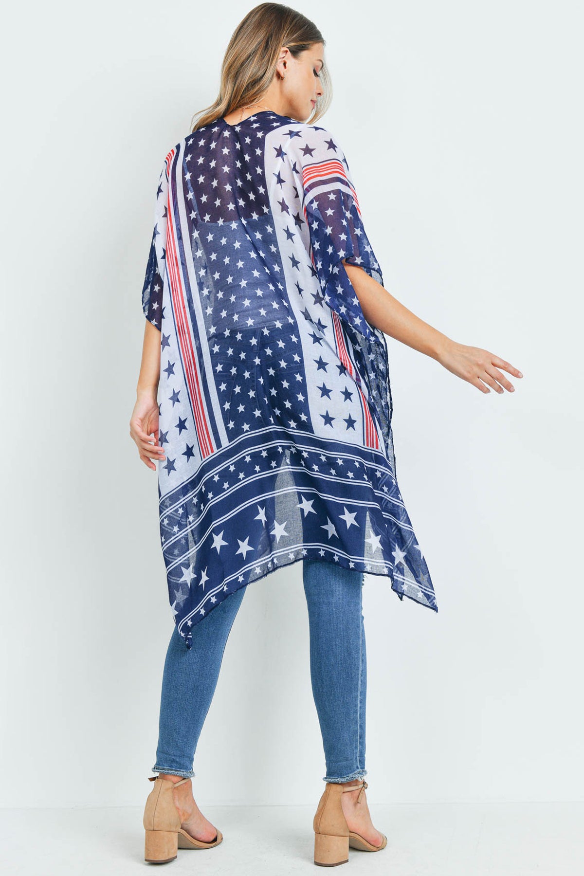 MULTI STAR AMERICAN FLAG KIMONO - USA/1PC