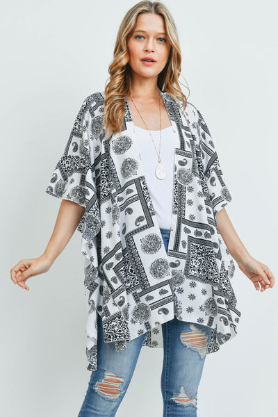 MANDALA PAISLEY RUFFLE KIMONO