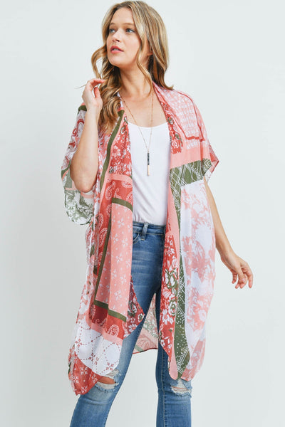 PAISLEY MULTI PRINT PATCH KIMONO