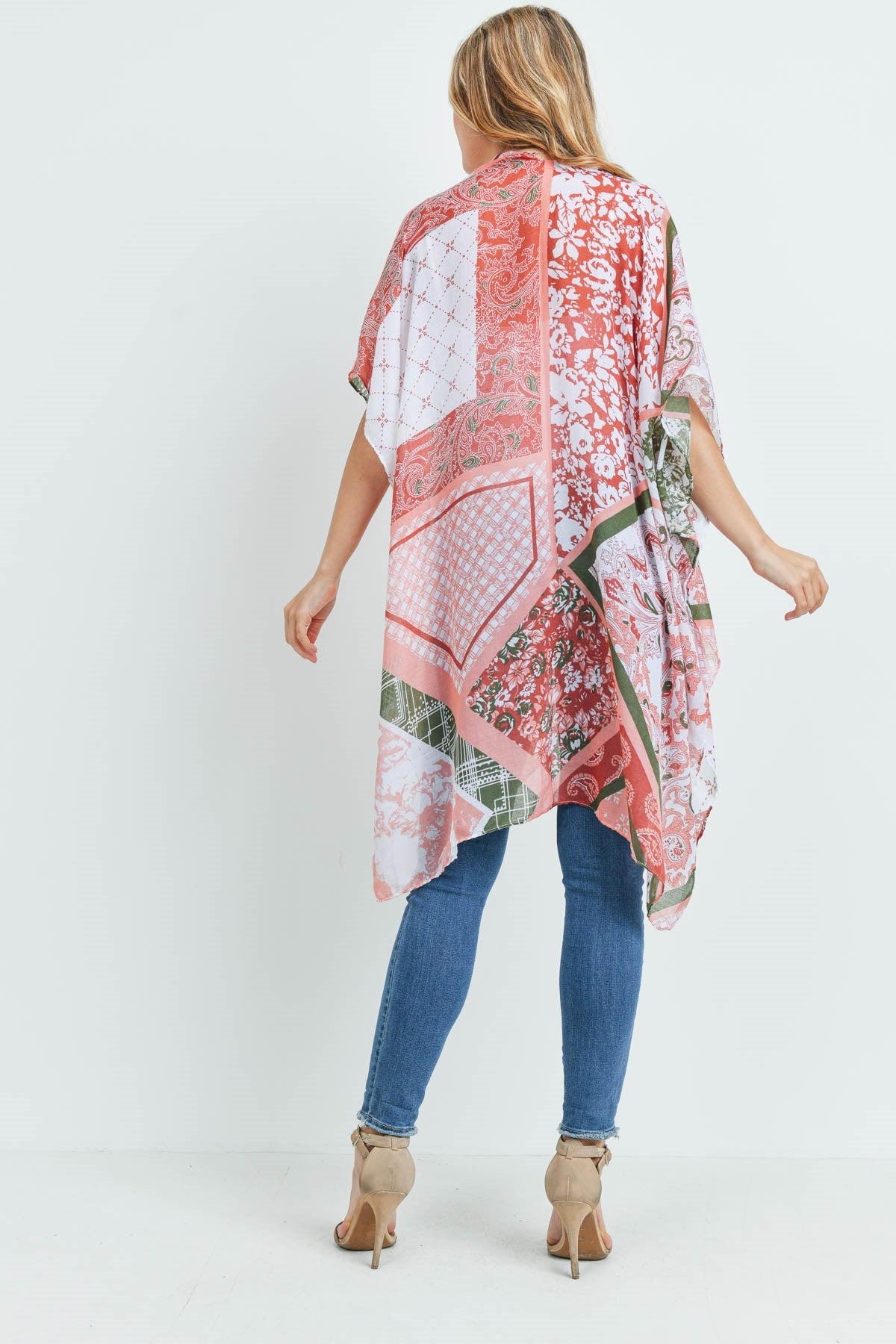 PAISLEY MULTI PRINT PATCH KIMONO