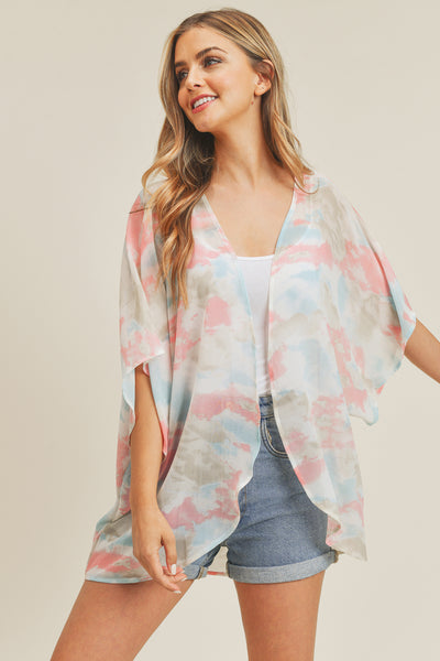TIE DYE HIP LENGTH KIMONO/1PC